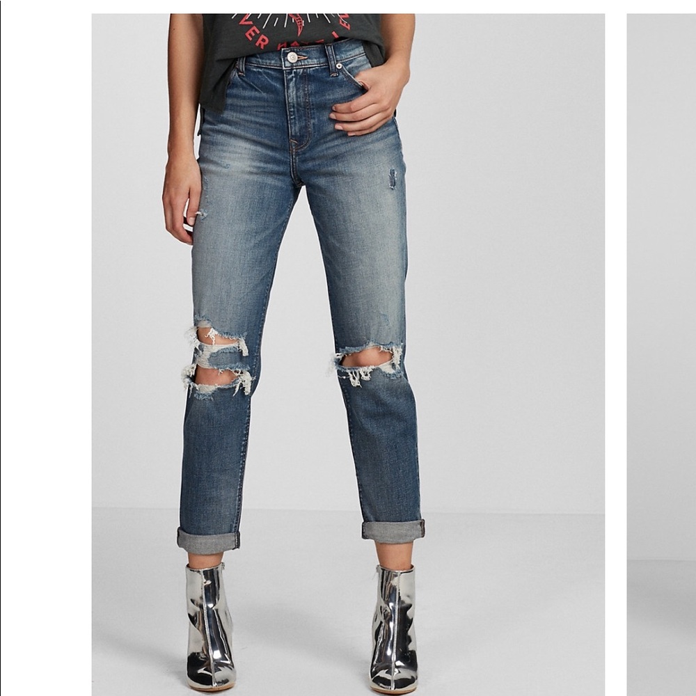 NWT Express High-rise Dark-wash Girlfriend Jeans